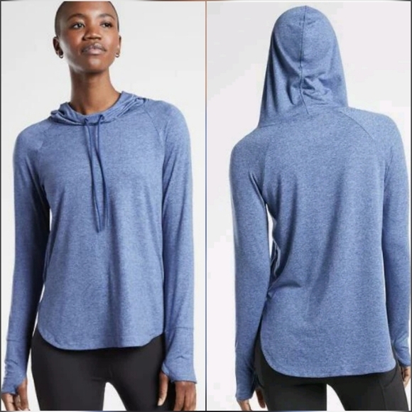 Athleta Tops - Athleta, Uptempo Blue Hoodie Hooded Sweatshirt Pullover Top Womens Size XS